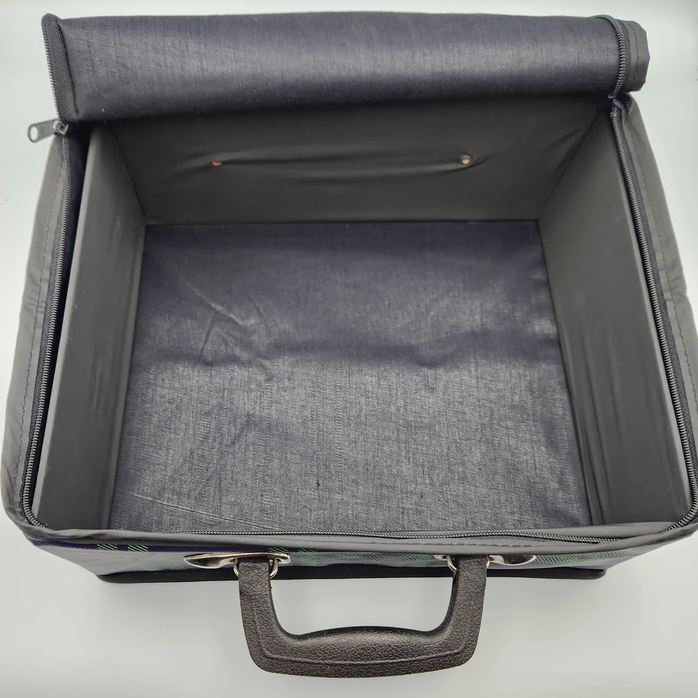 Vintage 70s Styleton American Inc. Men's Navy and Green Carry Fold - A - Bag